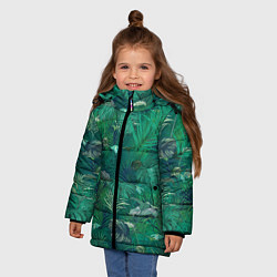 Куртка зимняя для девочки Летняя Зелёная Листва, цвет: 3D-светло-серый — фото 2