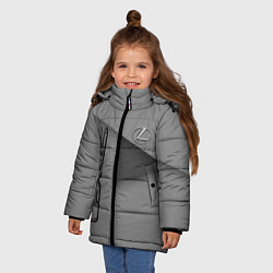 Куртка зимняя для девочки Lexus - серая абстракция, цвет: 3D-черный — фото 2