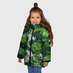 Куртка зимняя для девочки Camouflage Pattern Камуфляж Паттерн, цвет: 3D-черный — фото 2