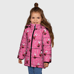 Куртка зимняя для девочки Хорнет, шёлк, игла Hollow Knight, цвет: 3D-светло-серый — фото 2