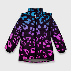 Куртка зимняя для девочки Леопардовый градиент, цвет: 3D-светло-серый