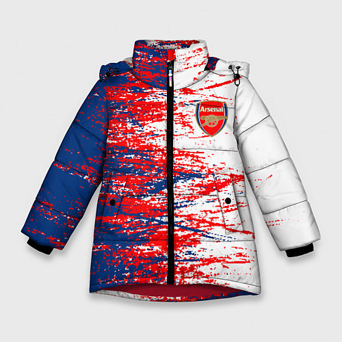 Зимняя куртка для девочки Arsenal fc арсенал фк texture / 3D-Красный – фото 1
