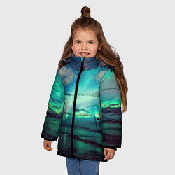 Куртка зимняя для девочки Aurora borealis, цвет: 3D-черный — фото 2
