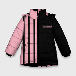 Куртка зимняя для девочки BLACKPINK HALF BLACK-PINK MINI LOGO, цвет: 3D-черный