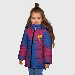 Куртка зимняя для девочки Fc barcelona барселона fc абстракция, цвет: 3D-черный — фото 2