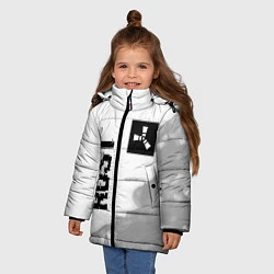 Куртка зимняя для девочки Rust Glitch на светлом фоне, цвет: 3D-черный — фото 2