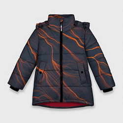 Куртка зимняя для девочки Оранжевая Молния, цвет: 3D-красный