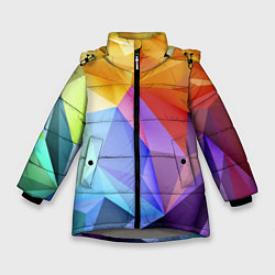 Куртка зимняя для девочки Зд радуга, цвет: 3D-светло-серый