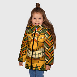 Куртка зимняя для девочки Polynesian tiki LUCKY, цвет: 3D-светло-серый — фото 2