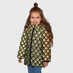 Куртка зимняя для девочки Чешуя золотая, цвет: 3D-красный — фото 2