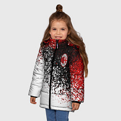 Куртка зимняя для девочки Ac milan краска, цвет: 3D-черный — фото 2
