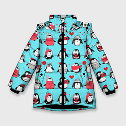 Куртка зимняя для девочки PENGUINS ON THE POSITIVE, цвет: 3D-черный