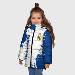 Куртка зимняя для девочки Реал Мадрид краска, цвет: 3D-светло-серый — фото 2
