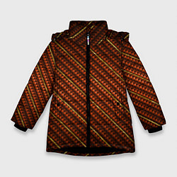 Куртка зимняя для девочки Карбон и золото, цвет: 3D-черный