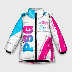 Куртка зимняя для девочки PSG Neon Gradient, цвет: 3D-черный