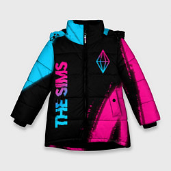 Куртка зимняя для девочки The Sims Neon Gradient, цвет: 3D-черный