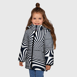 Куртка зимняя для девочки Гипнотические волны, цвет: 3D-светло-серый — фото 2