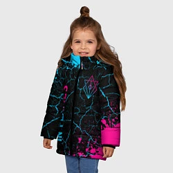 Куртка зимняя для девочки In Flames Neon Gradient, цвет: 3D-черный — фото 2