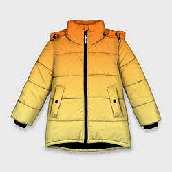 Куртка зимняя для девочки Оранжевый, желтый градиент, цвет: 3D-черный