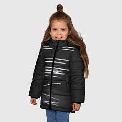 Куртка зимняя для девочки Неоновые фонари во тьме - Белый, цвет: 3D-красный — фото 2