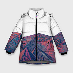 Куртка зимняя для девочки Абстрактные Многоугольные Кристальные Горы, цвет: 3D-светло-серый