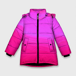 Куртка зимняя для девочки Neon pink bright abstract background, цвет: 3D-черный