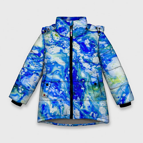 Зимняя куртка для девочки Снег На Красках / 3D-Светло-серый – фото 1