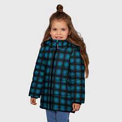 Куртка зимняя для девочки Black and blue plaid, цвет: 3D-красный — фото 2