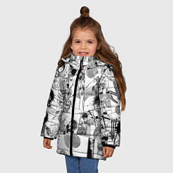 Куртка зимняя для девочки Команда мечты паттерн, цвет: 3D-красный — фото 2