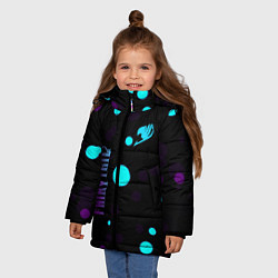 Куртка зимняя для девочки Хвост феи - абстракция, цвет: 3D-черный — фото 2