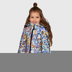 Куртка зимняя для девочки Летний красочный паттерн, цвет: 3D-черный — фото 2