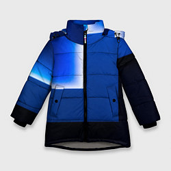 Куртка зимняя для девочки Абстрактные геометрические фигуры - Cиний, цвет: 3D-светло-серый