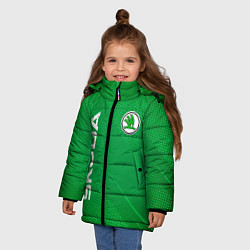 Куртка зимняя для девочки Skoda abstraction sport, цвет: 3D-светло-серый — фото 2