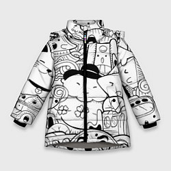 Куртка зимняя для девочки ЯПОНСКИЕ ШТУЧКИ, цвет: 3D-светло-серый