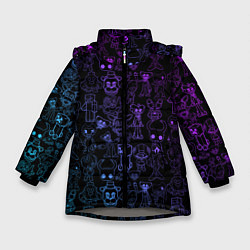 Куртка зимняя для девочки Разные персонажи игр, цвет: 3D-светло-серый