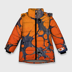 Куртка зимняя для девочки Лавовая паутина, цвет: 3D-светло-серый
