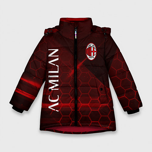 Зимняя куртка для девочки Ac milan Соты / 3D-Красный – фото 1