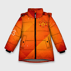 Куртка зимняя для девочки Manchester united Абстракция спорт, цвет: 3D-светло-серый