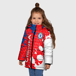 Куртка зимняя для девочки Chelsea Краска, цвет: 3D-красный — фото 2