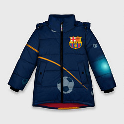 Куртка зимняя для девочки Barcelona Абстракция, цвет: 3D-красный