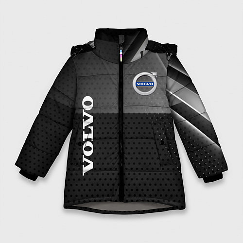 Зимняя куртка для девочки Volvo Абстракция / 3D-Светло-серый – фото 1