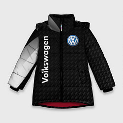 Куртка зимняя для девочки Volkswagen карбон, цвет: 3D-красный
