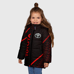 Куртка зимняя для девочки Toyota Красная абстракция, цвет: 3D-красный — фото 2