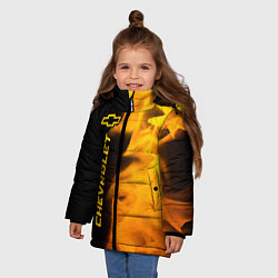 Куртка зимняя для девочки Chevrolet - gold gradient: по-вертикали, цвет: 3D-черный — фото 2