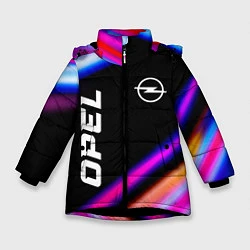 Куртка зимняя для девочки Opel speed lights, цвет: 3D-черный