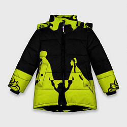 Куртка зимняя для девочки Семья шпиона Black&Yellow, цвет: 3D-черный