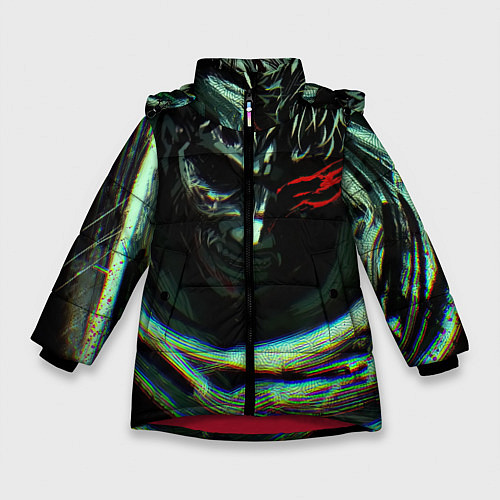 Зимняя куртка для девочки Берсерк Гатс В Плаще / 3D-Красный – фото 1