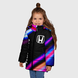 Куртка зимняя для девочки Honda speed lights, цвет: 3D-черный — фото 2