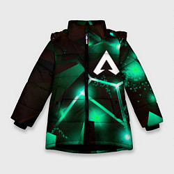 Куртка зимняя для девочки Apex Legends разлом плит, цвет: 3D-черный