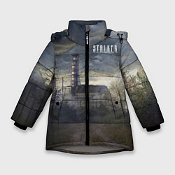 Куртка зимняя для девочки STALKER Саркофаг, цвет: 3D-светло-серый